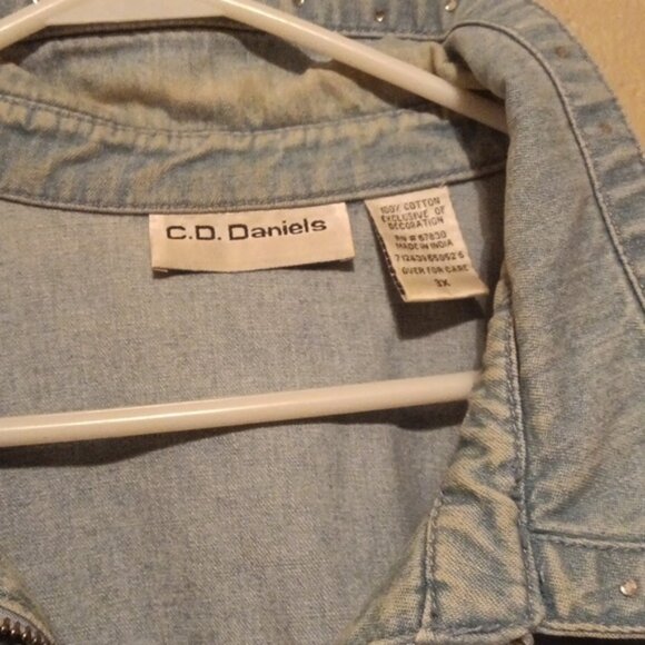 C.D. Daniels Light Blue Denim Jacket Size 3X - Picture 12 of 13